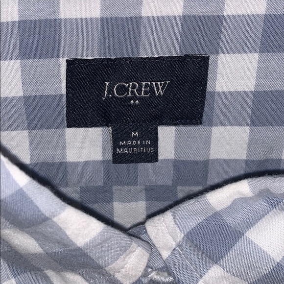 J Crew Blue Checkered Slim Medium Button Down - Picture 2 of 3